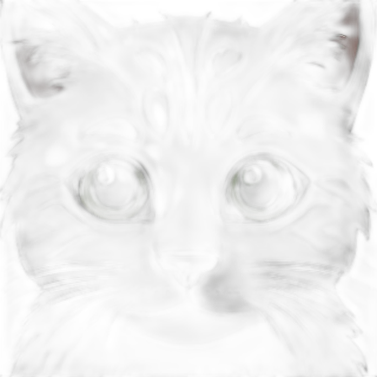 cat grey fur with white stains and green eyes emoji