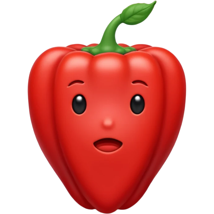 un piment qui pleure, effet 3D, ombres douces emoji