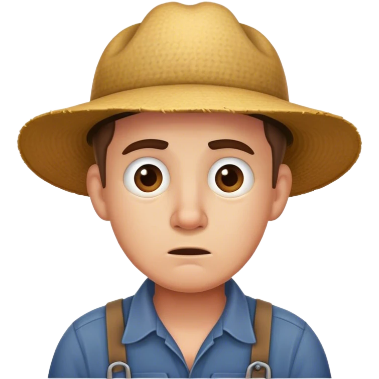 Agriculteur qui est perplexe et hésite emoji