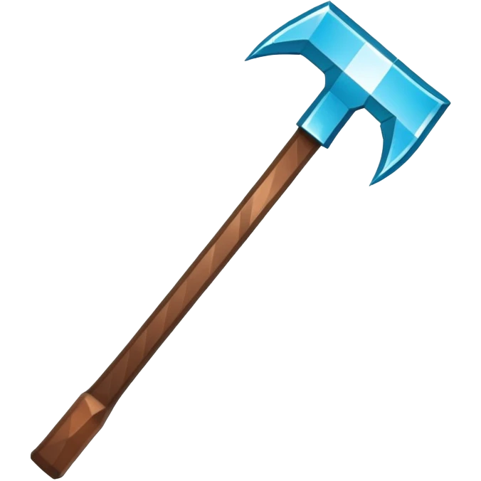 Minecraft diamond pickaxe with brown handle emoji