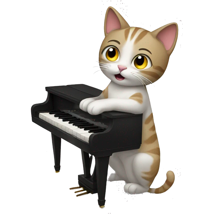 Cat playing piano emoji