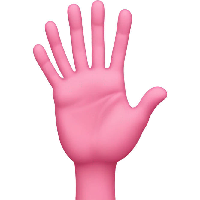 Pink waving hand with five fingers  emoji