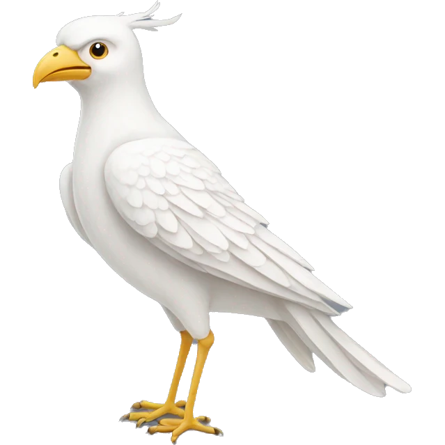 A tall white humanoid bird emoji