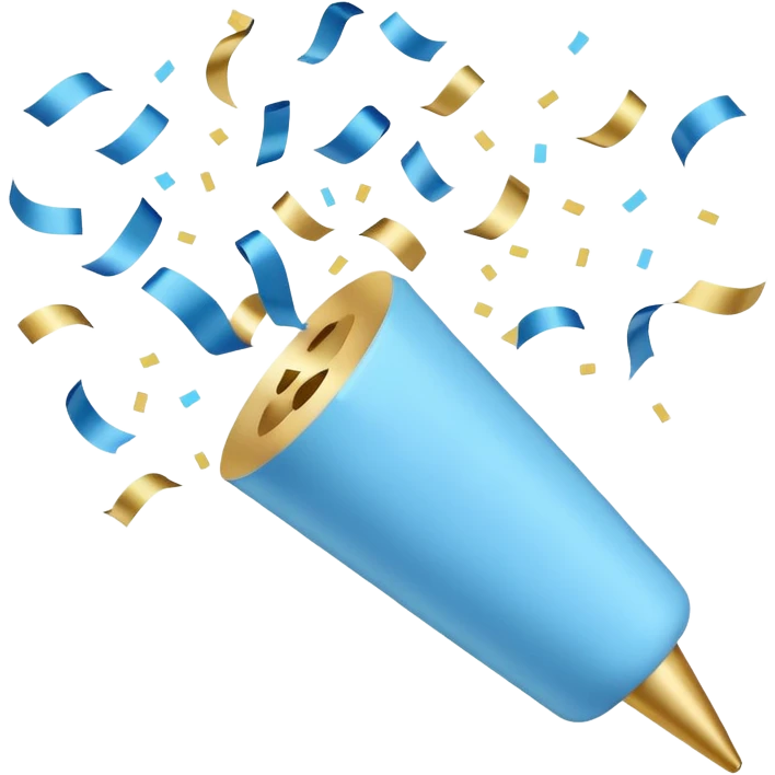 party popper emoji pastel blue color emoji