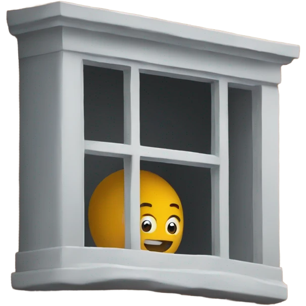 Man lurking in window emoji