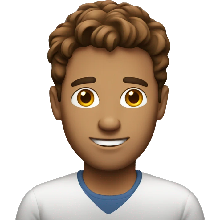 Brown hair man with laptop  emoji