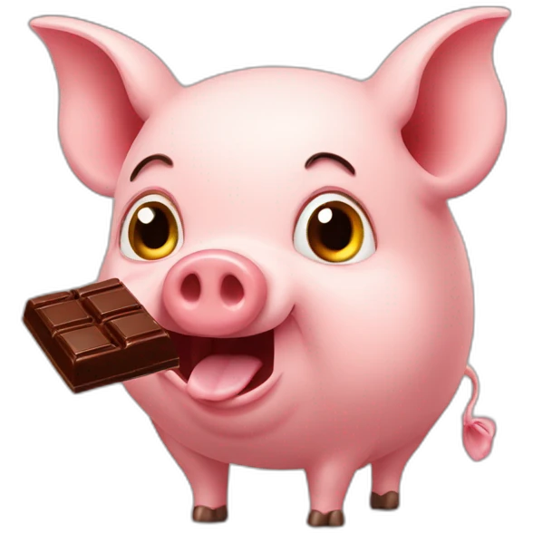 pig eating chocolate emoji