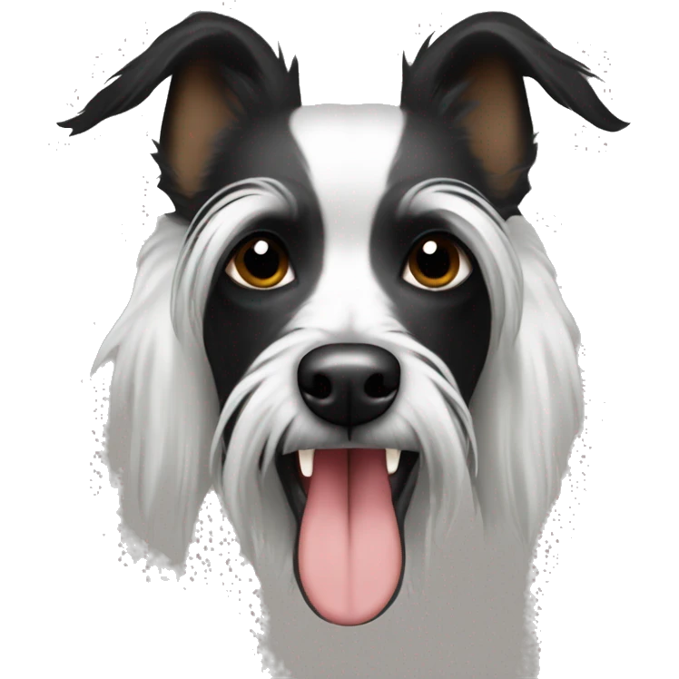 Black Chinese crested with side tongue emoji