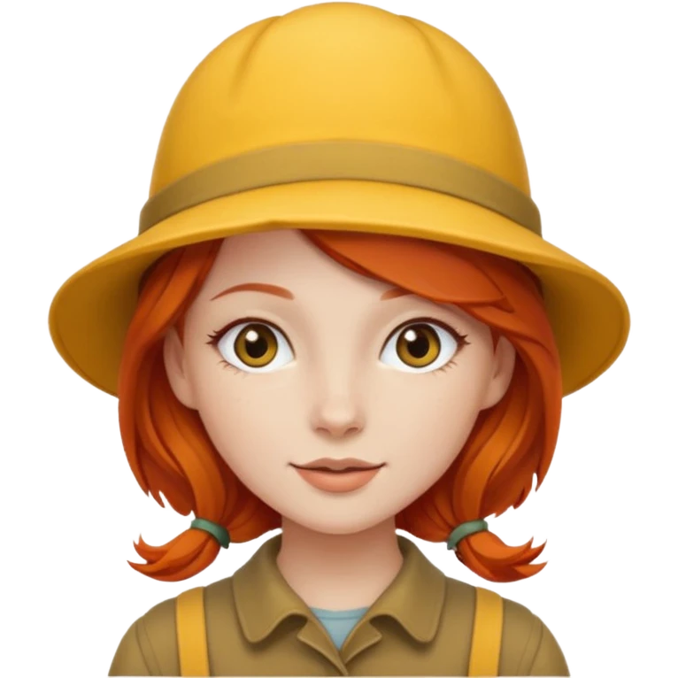 Chica pelirroja con gorro mostaza emoji