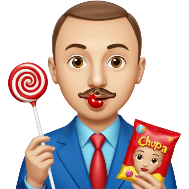 сгенерируй как Ильхам Алиев с чупачупсом  emoji