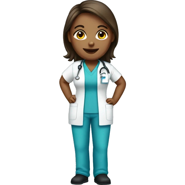 Full body nurse in scrubs emoji
