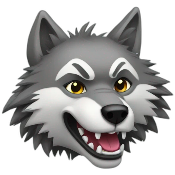 Loup punk emoji