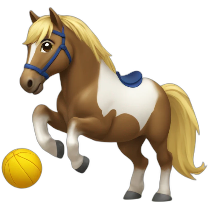 Poney qui joue au volley emoji