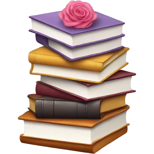 Stack of romance books emoji