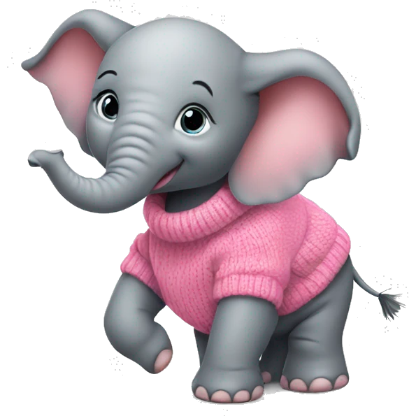 Baby elephant wearing pink sweater emoji