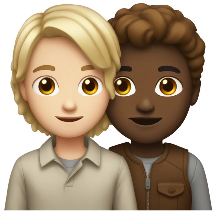White boy with brown girl  emoji