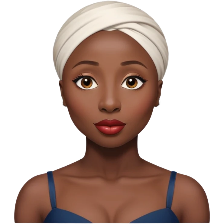 Cynthia erivo Alluring african woman wide nose bald head big glossy lips emoji