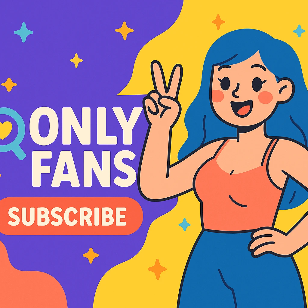 playful and colorful OnlyFans ad banner with a fun, engaging vibe emoji