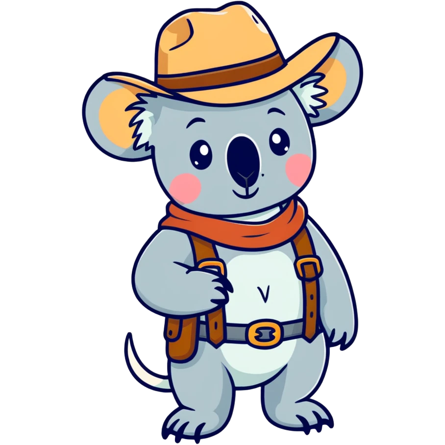 Koala with cowboy hat emoji