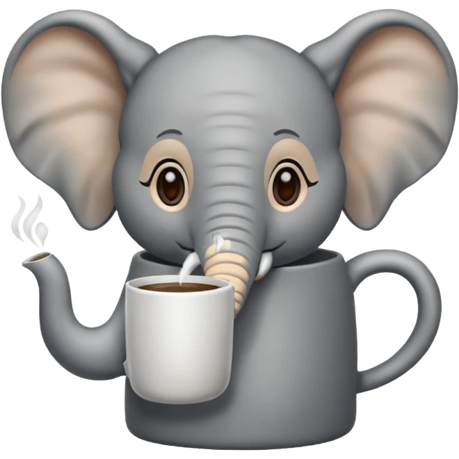 Elephant drinking coffee  emoji