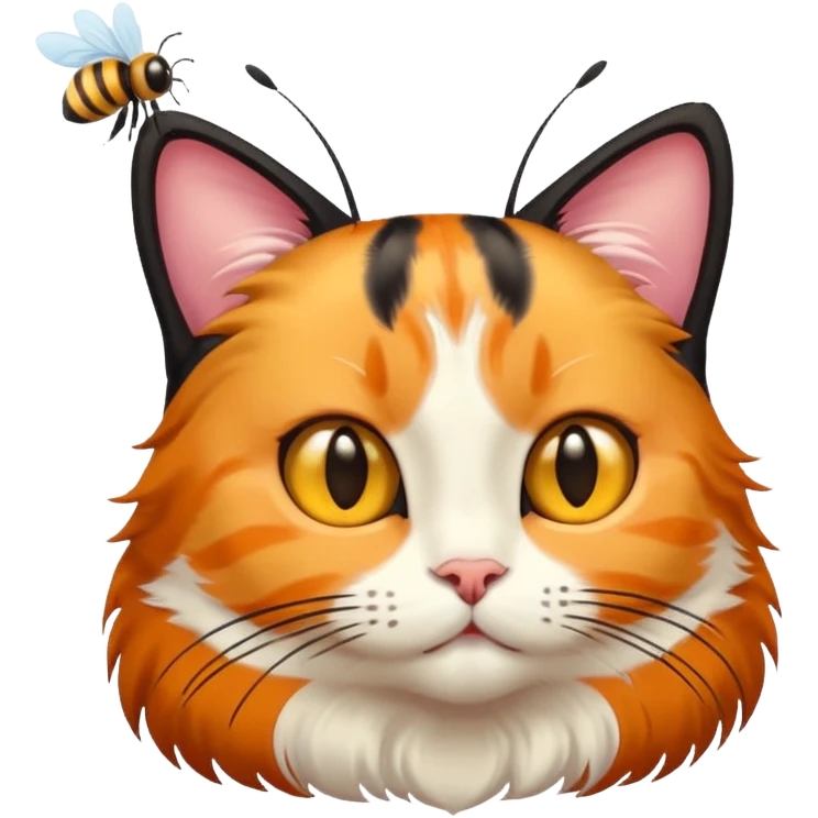 Cat with a bee emoji