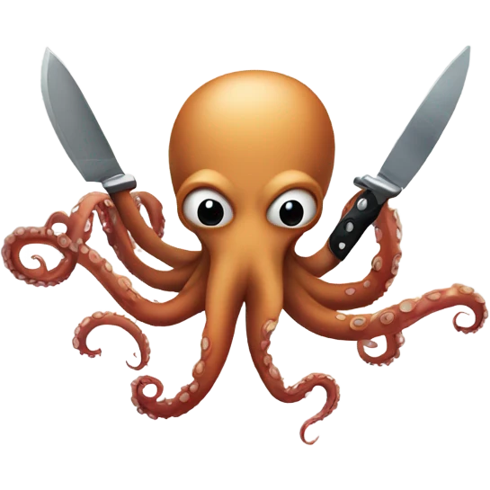 octopus holding knives about to fight you  emoji