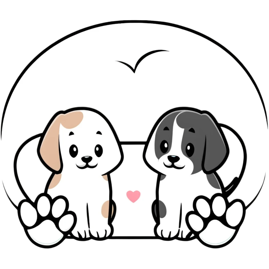 two puppy paws with a white heart on the pad emoji