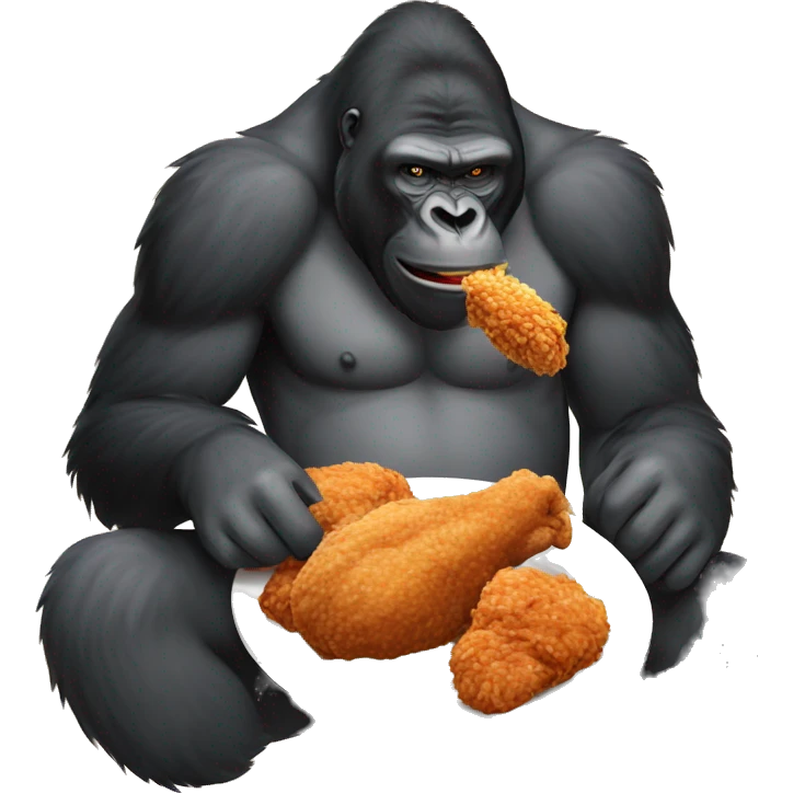 Gorilla eating fried chicken  emoji