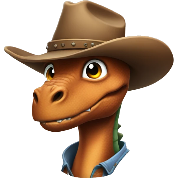 dinosaur with a cowboy had emoji