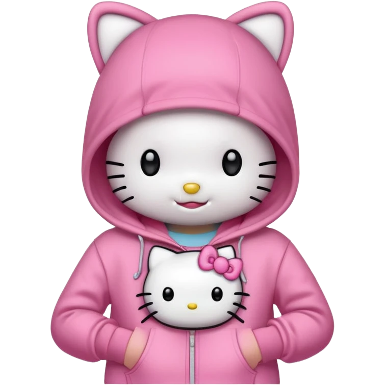 Hello kitty with pink hoodie emoji