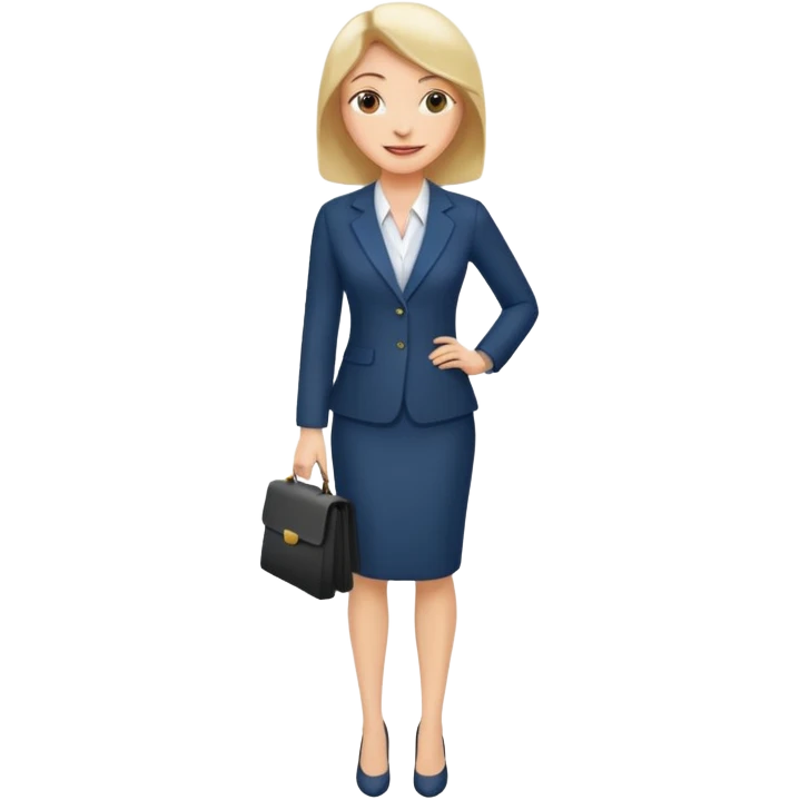Female business woman standing full body emoji