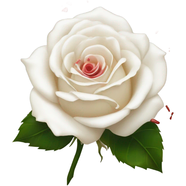 White rose flecked with red emoji