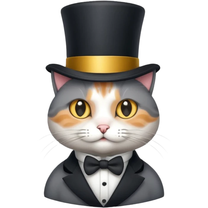 cat wearing a tophat emoji