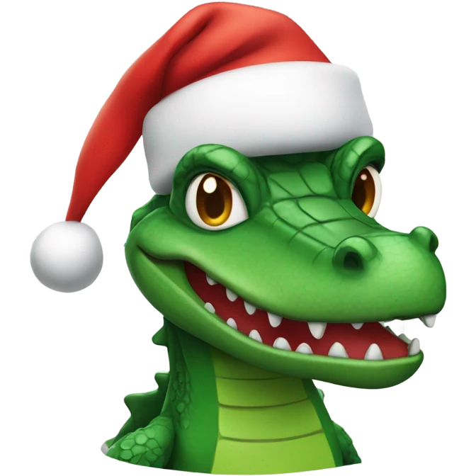 Crockodile in Santa Hat emoji