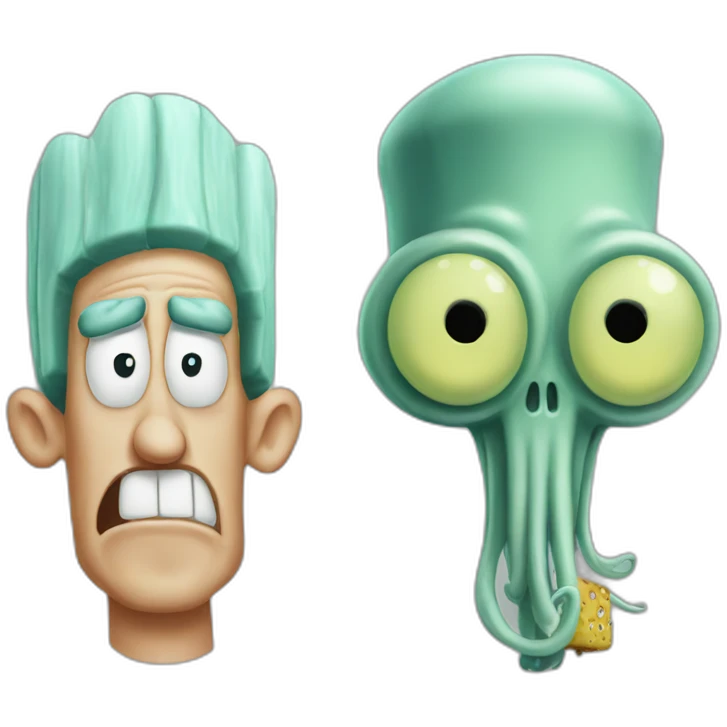Squidward and spongebob emoji