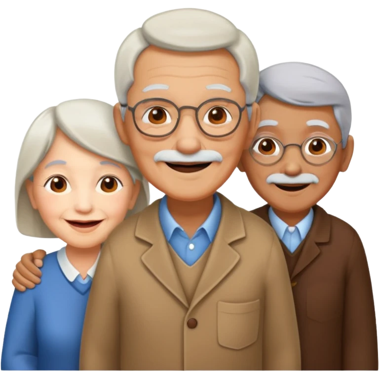 now a icon of three people isometric make all characters old demographic emoji