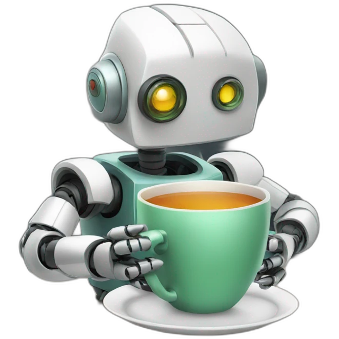 ROBOT DRINKING TEA emoji
