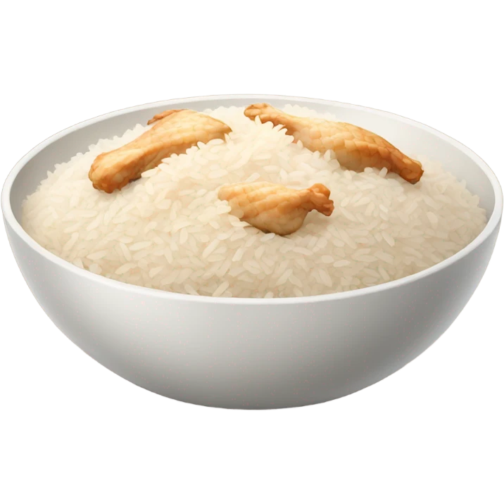 bowl of rice and chicken emoji