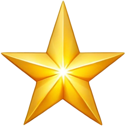 Bright shining golden star with rays of light emoji