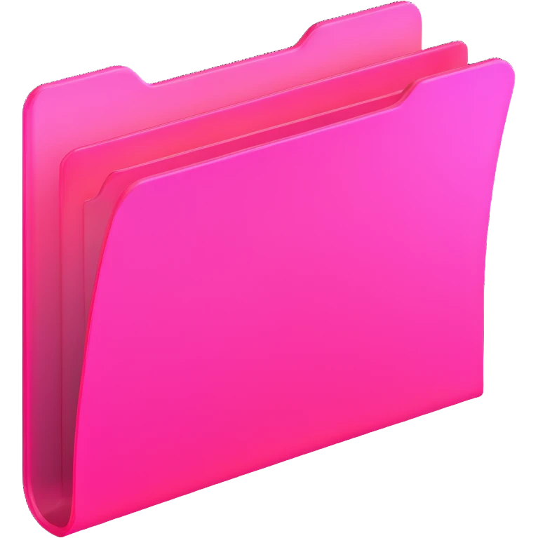 document folder, transparent glass with bright pink gradient from #FF335F to #FF99AA, soft shadows and highlights, minimalistic emoji