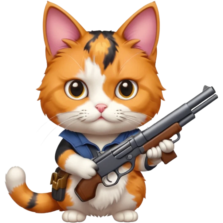 Cat with a gun emoji