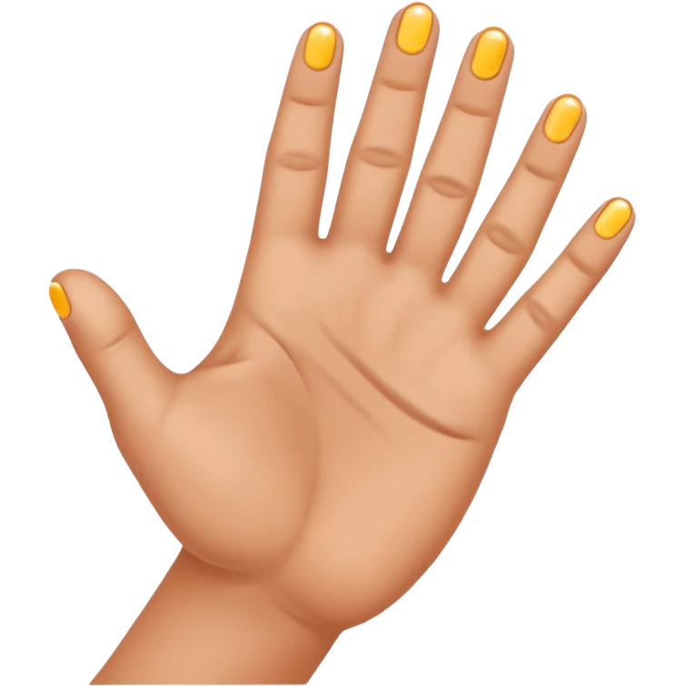hand with fingers spread and digital tracking dots, hand tracking, apple emoji style emoji