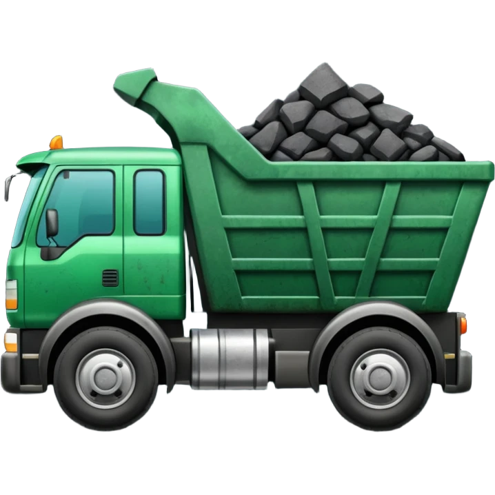 green truck with coal ore emoji