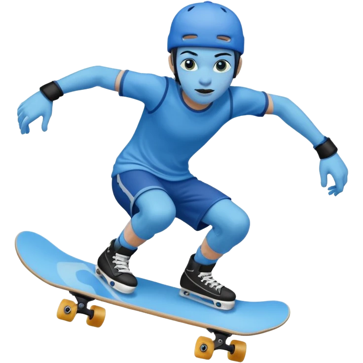 Skater with blue emoji