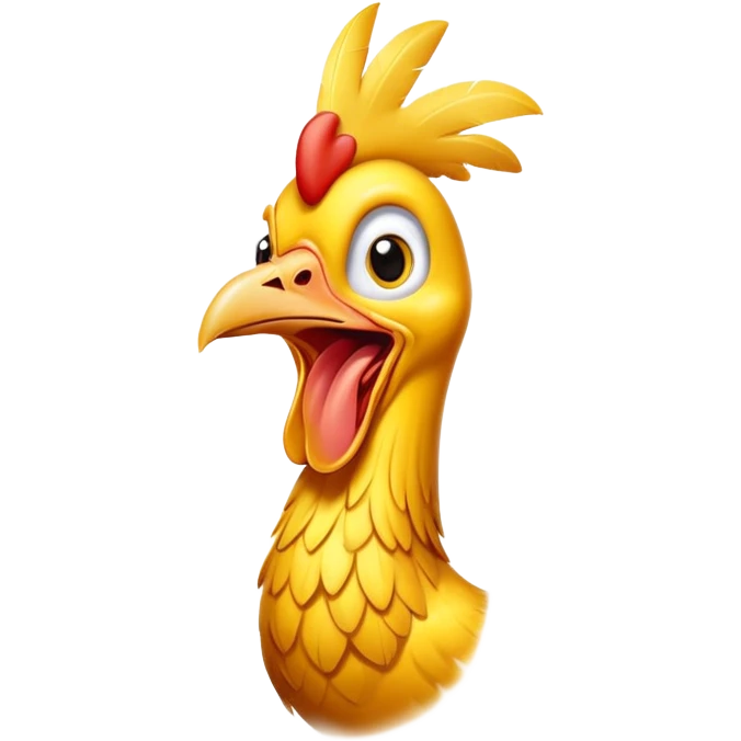shouting yellow long neck chicken emoji