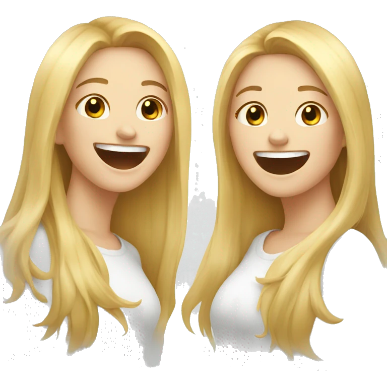 two white girls laughing emoji