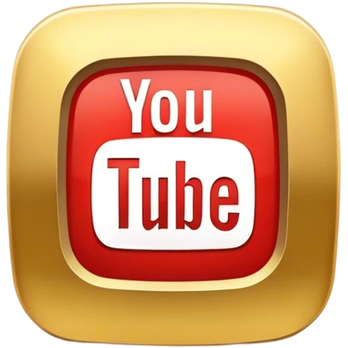 Golden YouTube button emoji