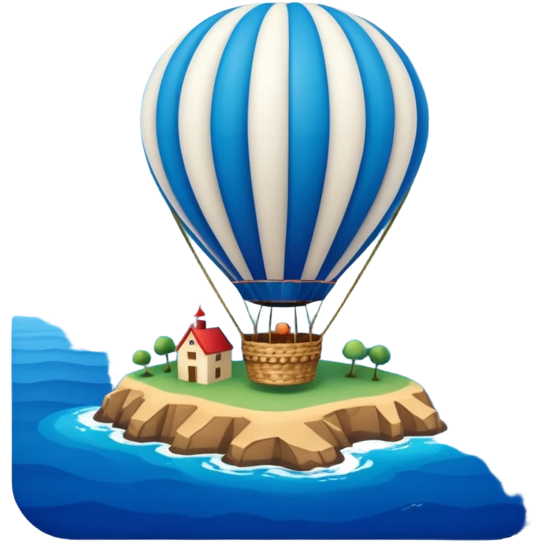 Hot air balloon above a scenic ocean emoji