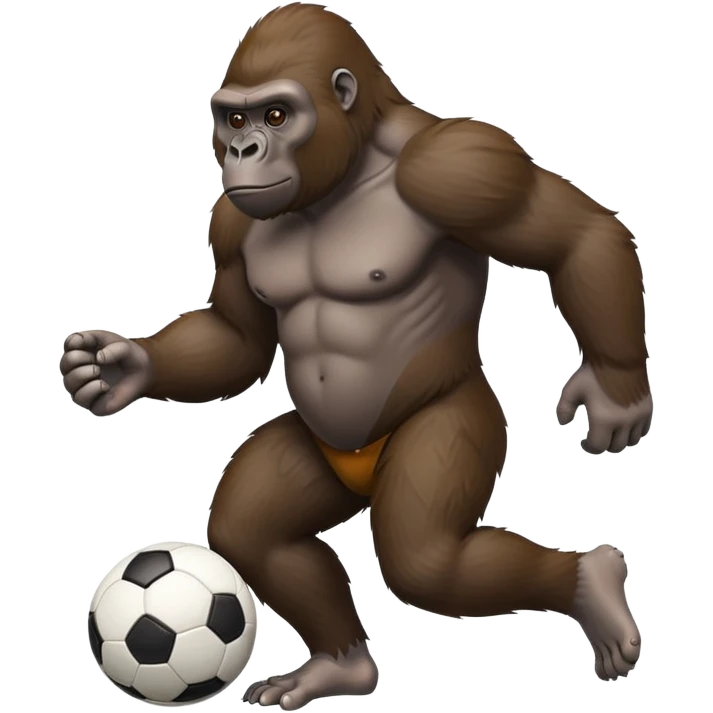 Gorila playing soccer emoji