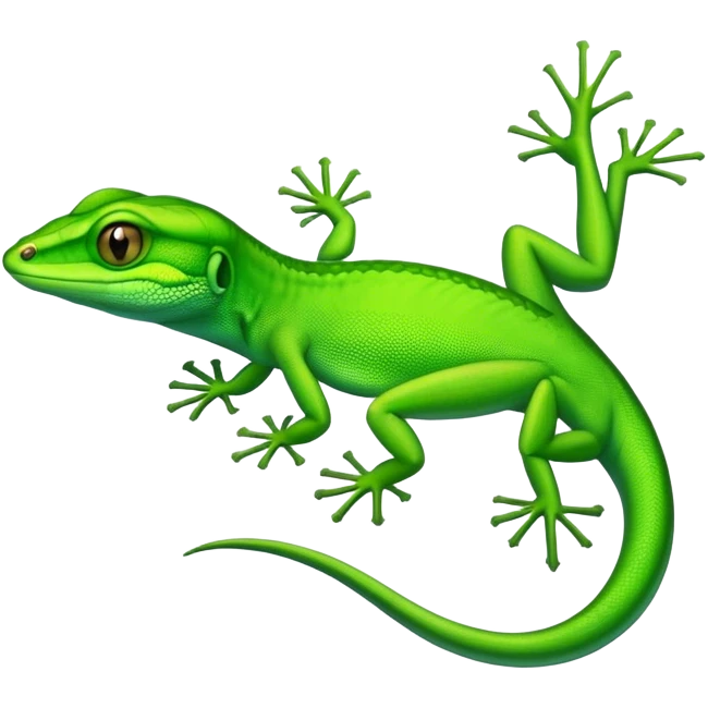Realistic green anole lizard emoji